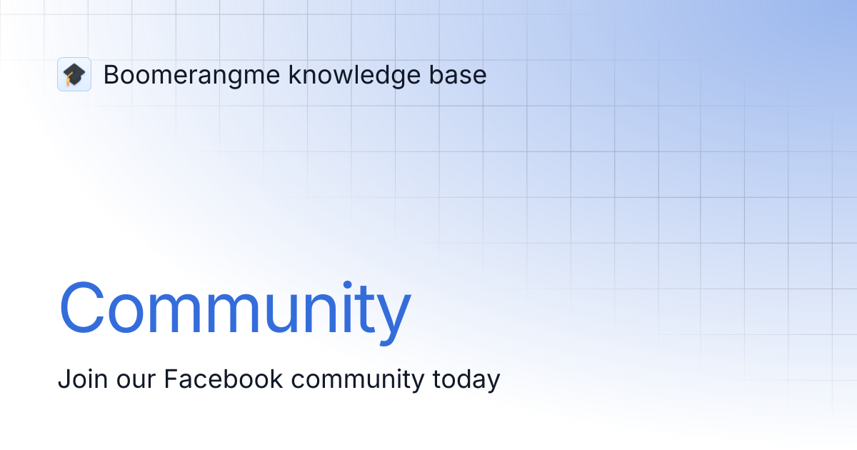 Community | Boomerangme knowledge base