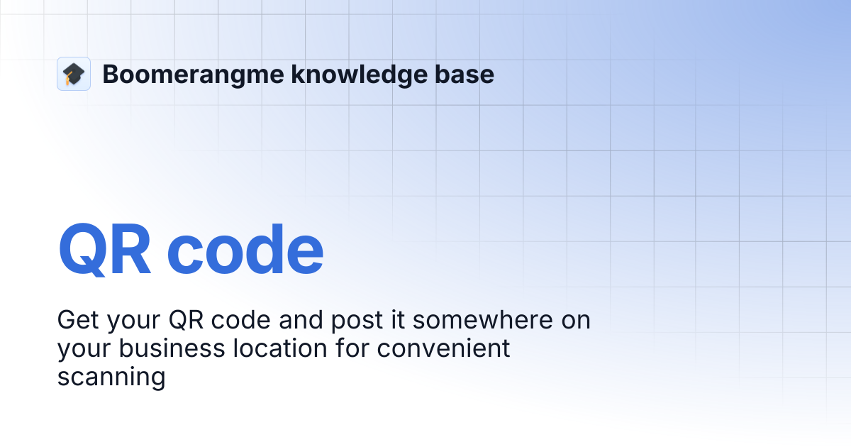 QR code | Boomerangme knowledge base